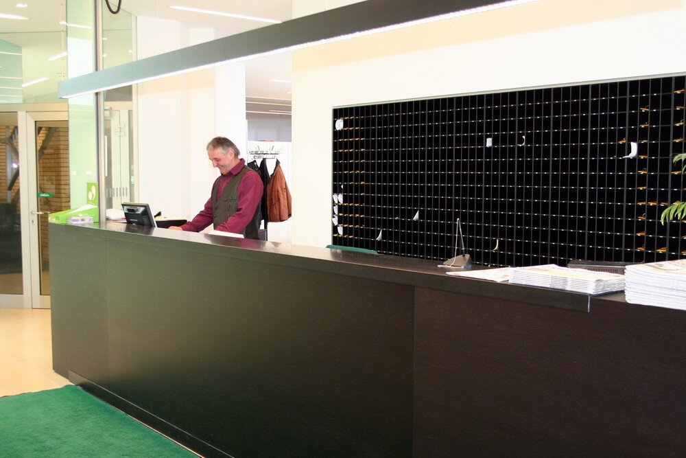 Reception with a staff member